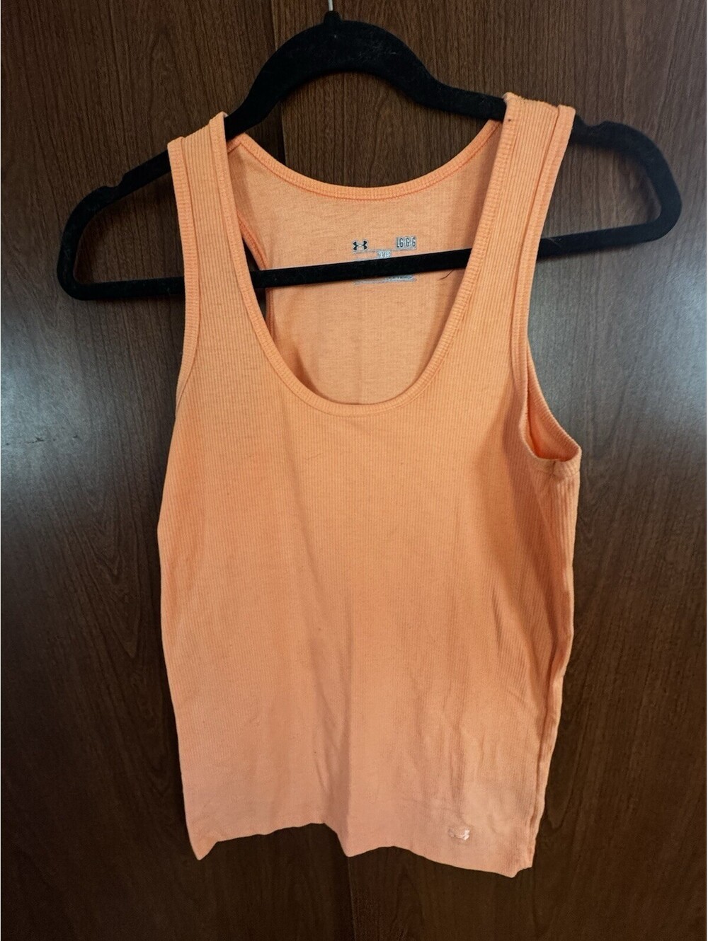 Under Armour North Star Womens L Orange Ribbed Fitted Tank Top 1235548